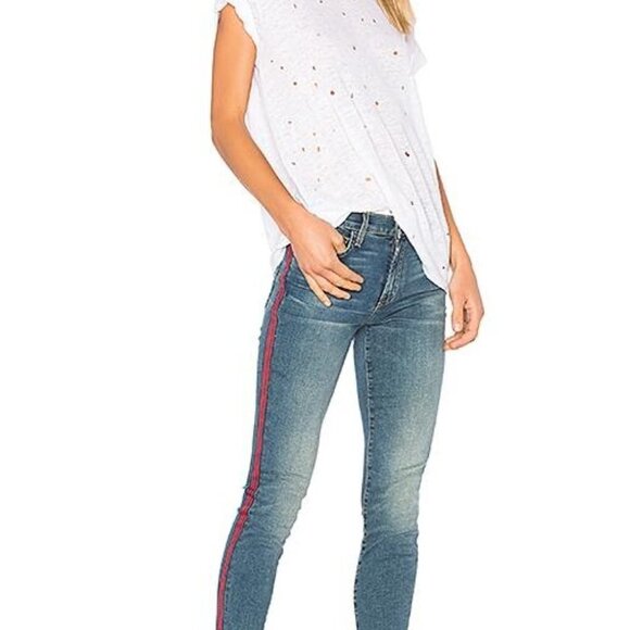 Current/Elliott Denim - Current Elliott High Rise Stripe Jeans Size 27